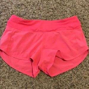 hot pink lululemon speed up shorts